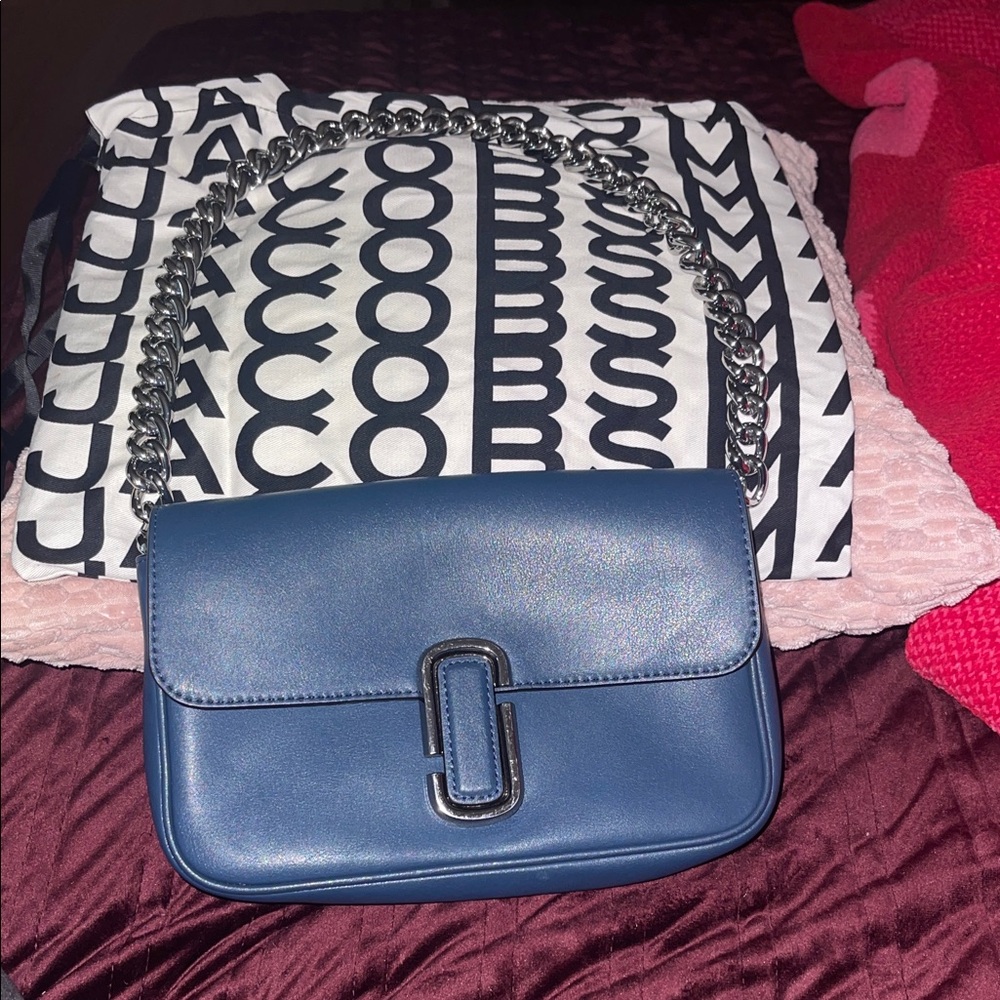 Marc Jacobs Navy Shoulder Bag with Chain Strap